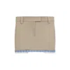 Miu Miu Skirt With Back Slit Pockets And Plaid Trim