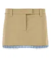 Miu Miu Beige Cotton Mini Skirt