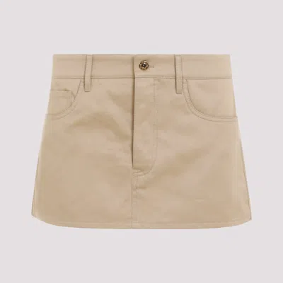 Miu Miu A-line Mini Skirt In Nude & Neutrals