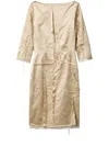 Miu Miu Satin Silk Knee-length Dress In Beige