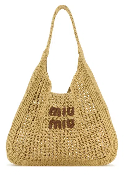 MIU MIU BEIGE CROCHET TOTE
