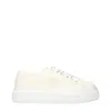 Miu Miu Beige Fabric Platform Sneakers In Neutral
