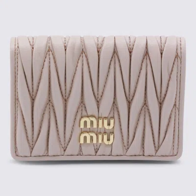 Miu Miu Beige Leather Wallet In White