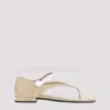 Miu Miu Beige Log Sandals In Beige