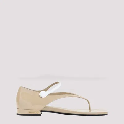 MIU MIU BEIGE LOG SANDALS