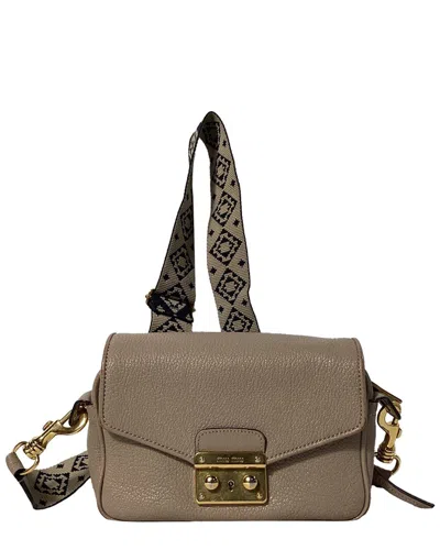 Miu Miu Beige Madras Leather Maras Shoulder Bag (authentic Pre-loved)