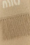 Miu Miu Beige Mohair Blend Scarf In Brown