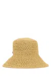 Miu Miu Crochet Wide Brim Raffia Bucket Hat In Yellow