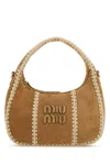 Miu Miu Beige Suede Handbag