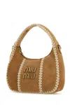 Miu Miu Wander Crochet-trimmed Suede Shoulder Bag