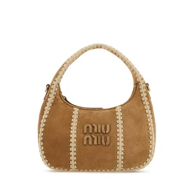 Miu Miu Beige Suede Handbag