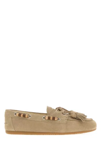Miu Miu Beige Suede Loafers