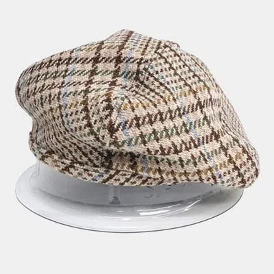 Pre-owned Miu Miu Beige/multicolor Wool Beret (5hc075) In Sand