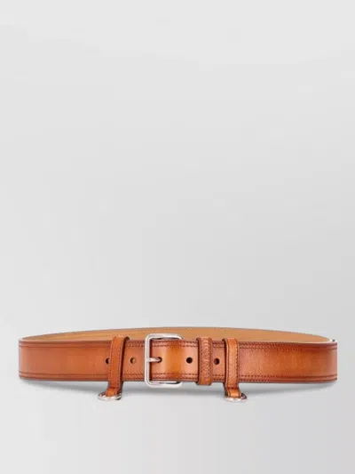 Miu Miu Belt Adjustable Length Stitch Detailing Design In Brown