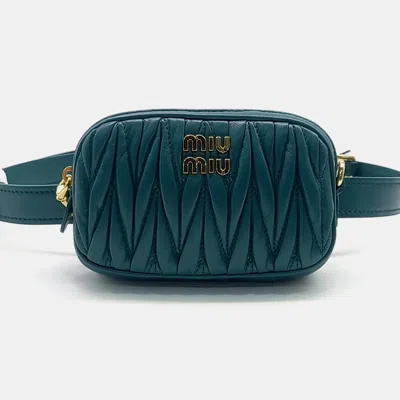 Pre-owned Miu Miu Belt Bag In Blue
