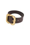 Miu Miu Bracelet Leather Gold-tone Buckle In Radica