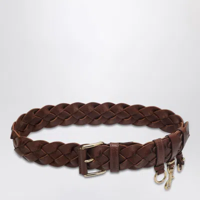 Miu Miu Belt In Tobacco-colored Leather In Brown