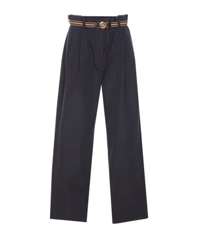 Miu Miu Belt-loop Casual Pants In Blue