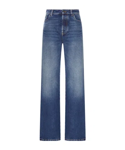 Miu Miu Belt Loop Jeans In Blue