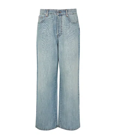 Miu Miu Belt Loop Jeans In Blue