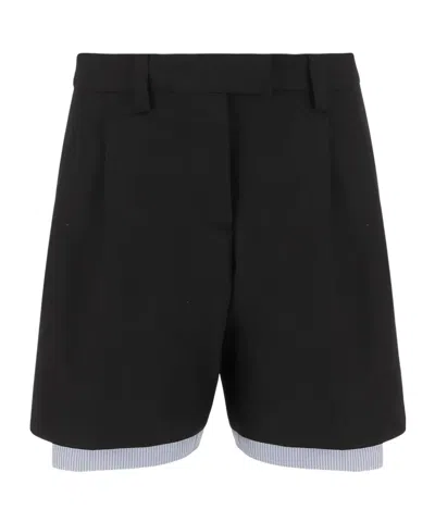 Miu Miu Belt Loop Shorts In Black