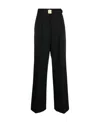 Miu Miu Belt-loop Wool Trousers In Black