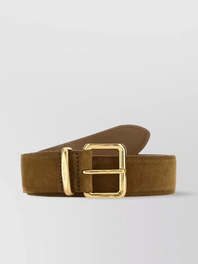 Miu Miu Belt Suede Gold-tone Buckle