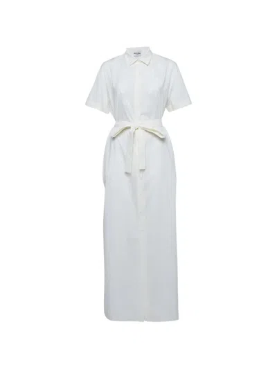 Pre-owned Miu Miu Belted Maxi Dress In Neutral