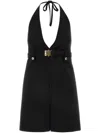 Miu Miu Grain De Poudre Halter Dress In Black