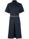 Miu Miu Mc Panama Night Blue Dress With Pockets In Blue