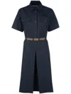 Miu Miu Mc Panama Night Blue Dress With Pockets In Blue