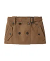 Miu Miu Belted Virgin Wool Miniskirt In Brown
