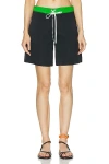 Miu Miu Raso Silk-blend Shorts In Nero & Erba