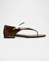 Miu Miu Two-tone Patent Leather Mary Jane Thong Sandals