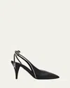 Miu Miu Cone Heel Pointed Toe Pumps In Nero Bianco