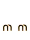 Miu Miu Enameled Earrings In Black