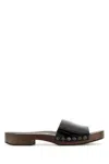 Miu Miu Black Leather Clogs In Black