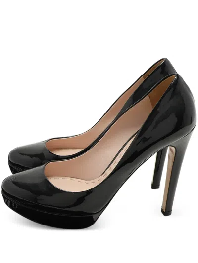 Pre-owned Miu Miu Platform Heeled Pumps In Black