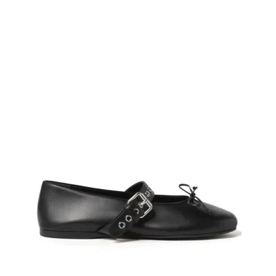 MIU MIU MIU MIU BLACK BALLET FLATS WOMEN
