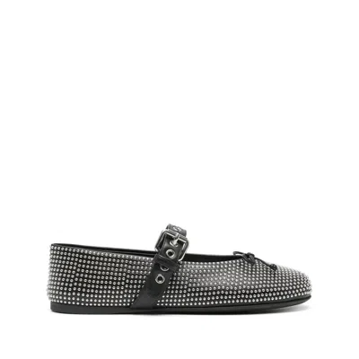 MIU MIU MIU MIU BLACK BALLET FLATS WOMEN