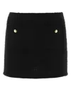 Miu Miu Skirt With Front Pockets And Textured Fabric In Black