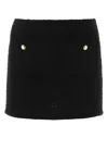 Miu Miu Black Boucle Mini Skirt In Black