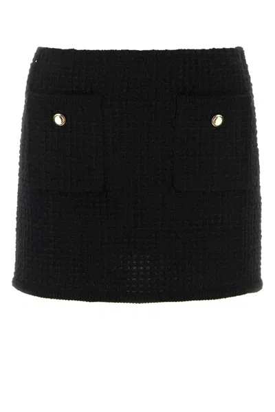 Miu Miu Black Boucle Mini Skirt