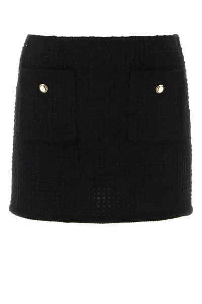 MIU MIU BLACK BOUCLE MINI SKIRT