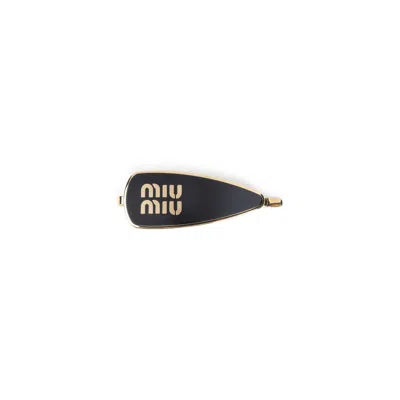 Miu Miu Black Brass Hair Clips