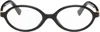 Miu Miu Black 'breaking The Rules' Oval Glasses In Black