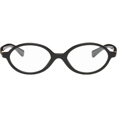 Miu Miu Black 'breaking The Rules' Oval Glasses In Orange