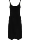 Miu Miu Cady Logo Plaque Dress In Black