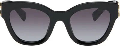 Miu Miu Black Cat-eye Gradient Sunglasses In Blue