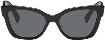 Miu Miu Black Cat-eye Sunglasses In 1ab5s0 Black